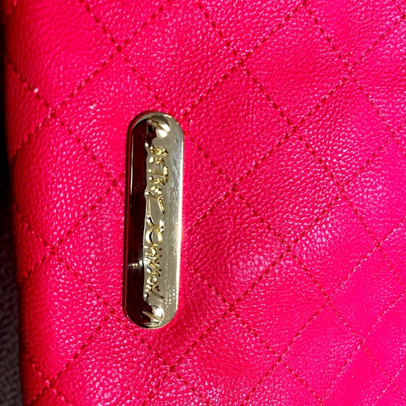 Betsey Johnson  Red Quilted Shoulder Bag - Picture 5 of 8